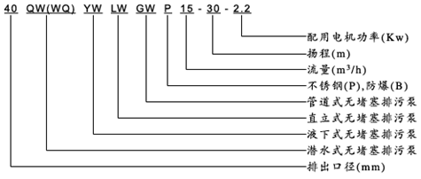 大東海泵業液下無堵塞排污泵型號意義