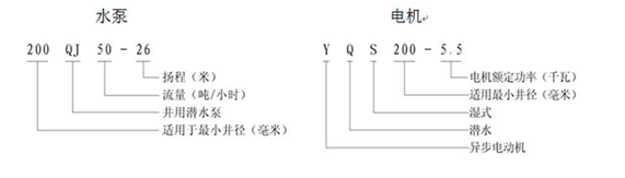 大東海泵業(yè)深井潛水泵型號含義